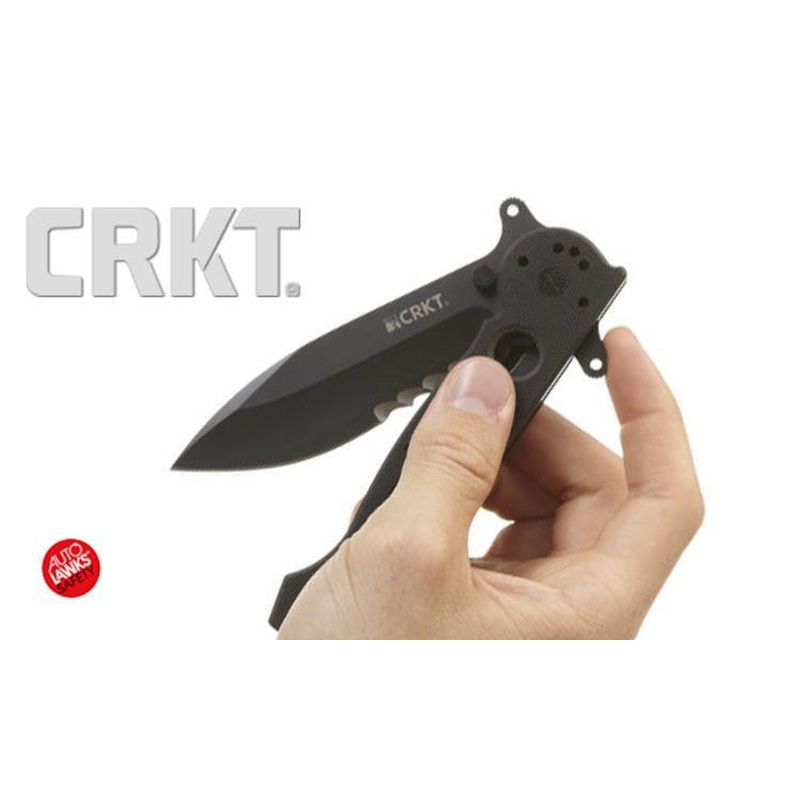 CRKT M21-14SFG Folding Knife Designed By Kit Carson, Deep-Bellied Spear Point with Veff Serrations #M2114SFG