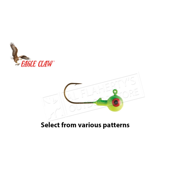 Eagle Claw Ball Head Jigs, 3/8 oz. Various Colours, Pack of 10 #WBH38