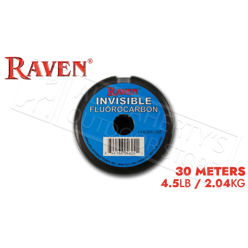 Raven Invisible Fluorocarbon Leader Spool, 4.5 lb 30 Meters #RVFC45