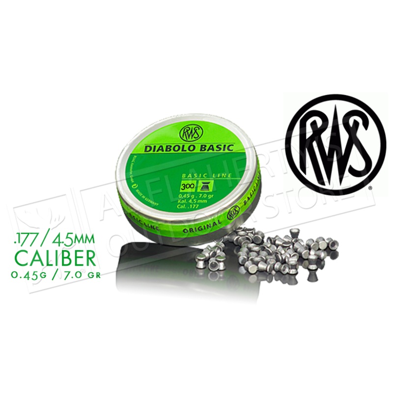RWS Diablo Basic Airgun Pellets .177 / 4.5mm Caliber Grain Tin of 300 #2317398
