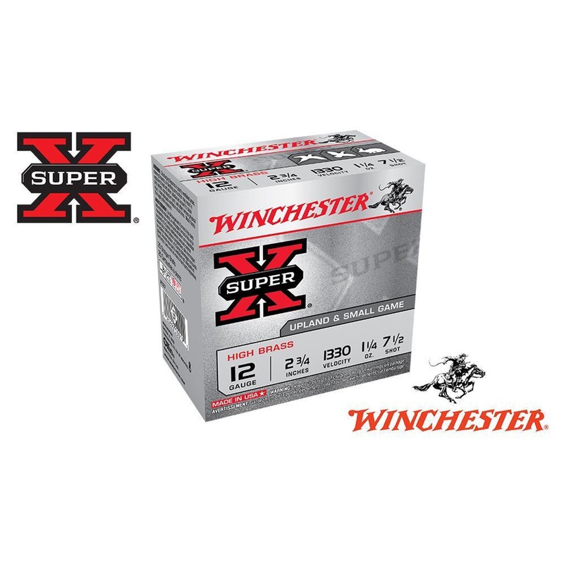 Winchester Super X High Brass Upland Shells 12 Gauge #4, 5, 6, 7-1/2 Shot, 2-3/4