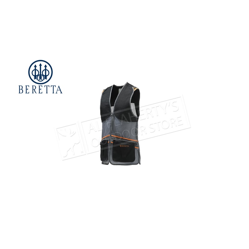Beretta Full Mesh Shooting Vest, Black & Grey #GT671T15530903