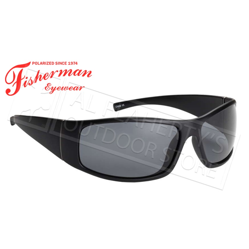 Fisherman Eyewear Bluefin Polarized Glasses, Matte Black Frame with Gray Lens #50100001