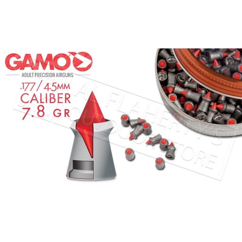 Gamo Red Fire Airgun Pellets, .177 Caliber 7.8 Grain Tin of 150 #6322701-C54