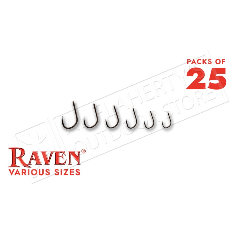Raven Wide Gape Specimen Hooks Sizes 14 to 6  – Packs of 25 #RVWG