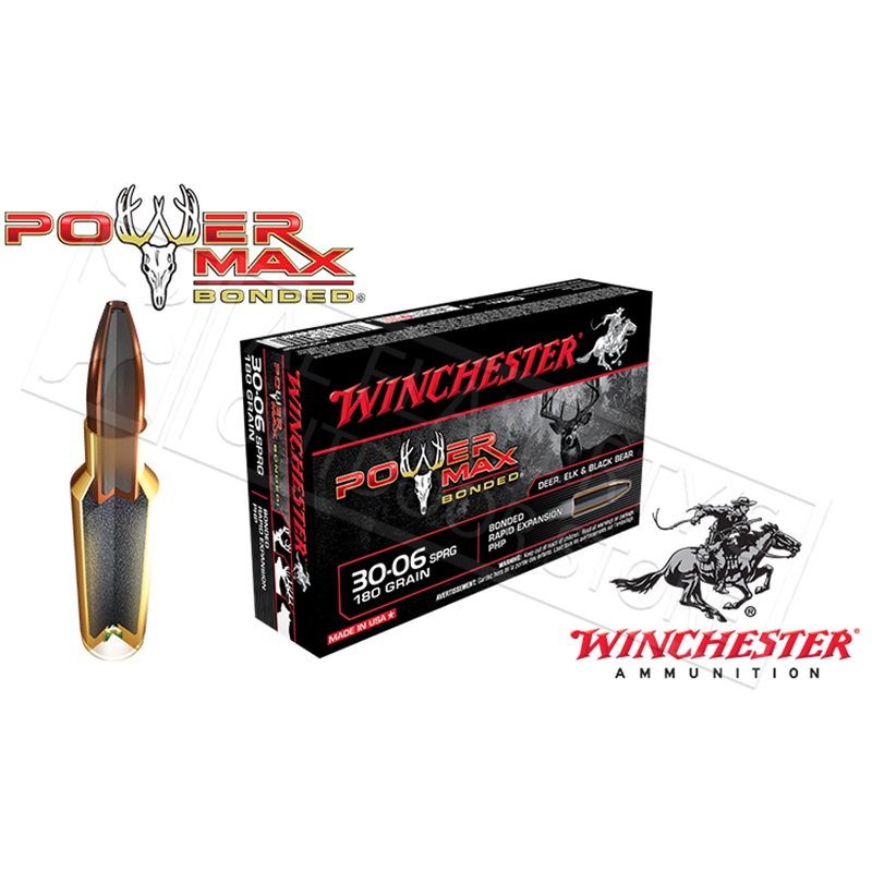 Winchester 30-06 Springfield Power Max, Bonded HP 180 Grain Box of 20 #X30064BP
