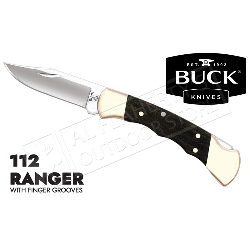 Buck Knives 112 Ranger with Finger Grooves #0112BRSFG-B