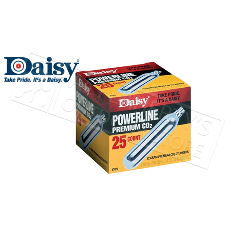 Daisy Powerline Premium CO2 12g Cartridges, Pack of 25 #997025-604