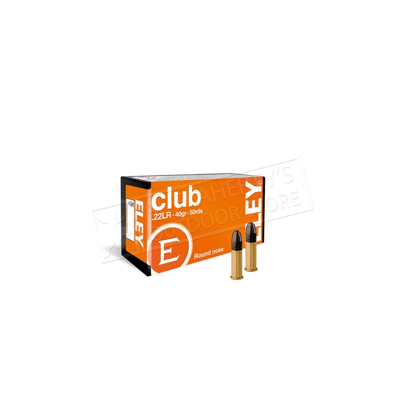 Eley 22LR Club Ammunition, 40 Grain Round Nose, Box of 50 #02100