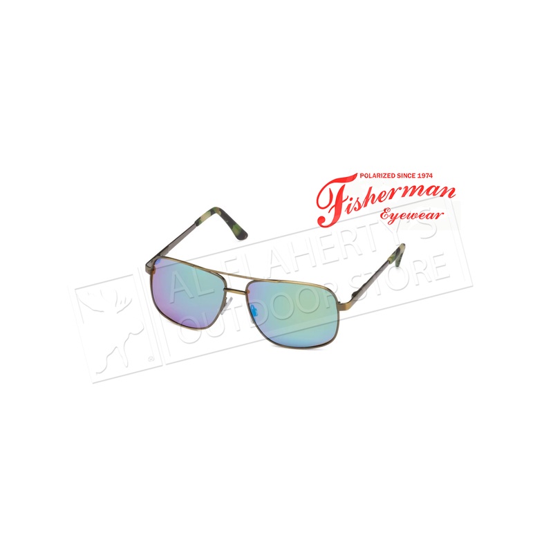 Fisherman Eyewear Skipper – Brushed Bronz. with Green. Camo Temples Tips/Brown Lens with Green Revo Mirror #50652662