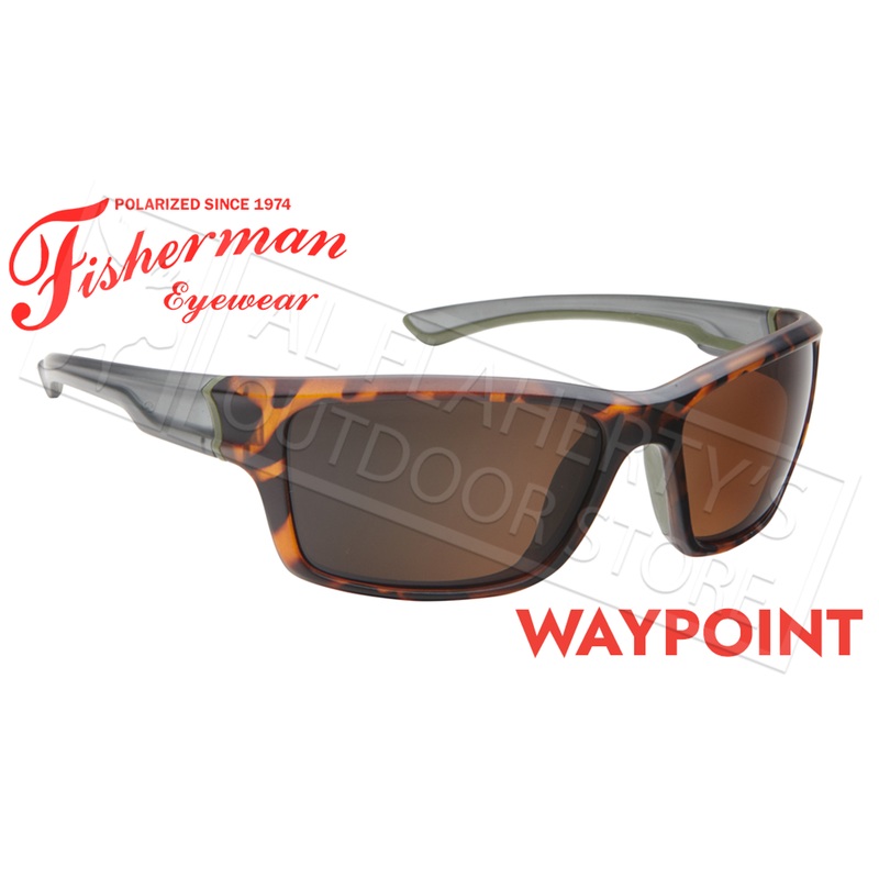 Fisherman Eyewear Waypoint Polarized Sunglasses, Matte Tortoise Frame with Brown Lens #50663202