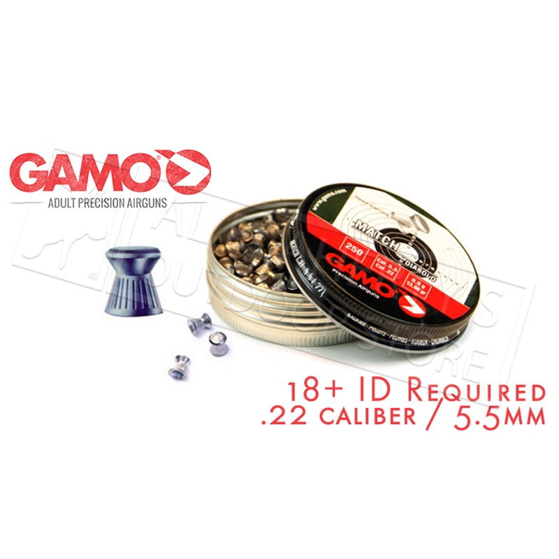 Gamo Match Pellets .22, 15.43 Grain Tin of 250 #6320025B54