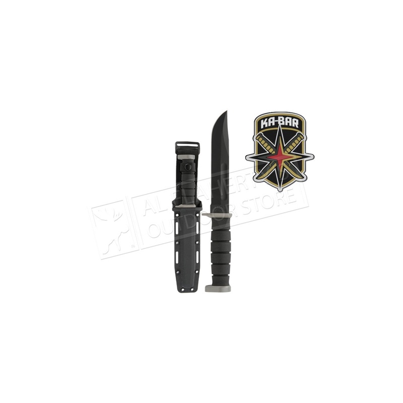 KA-BAR D2 Fixed Blade Knife, Straight Edge with Hard Sheath #1292