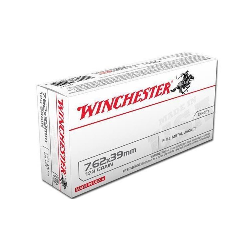 Winchester 7.62X39mm White Box, FMJ 123 Grain Box of 20 #Q3174