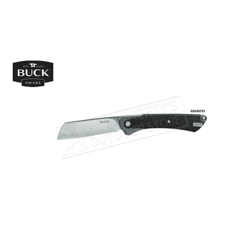 Buck Knives Hiline XL Folding Knife, Grey/Black Anodized Micarta Handle #0263GYS1B
