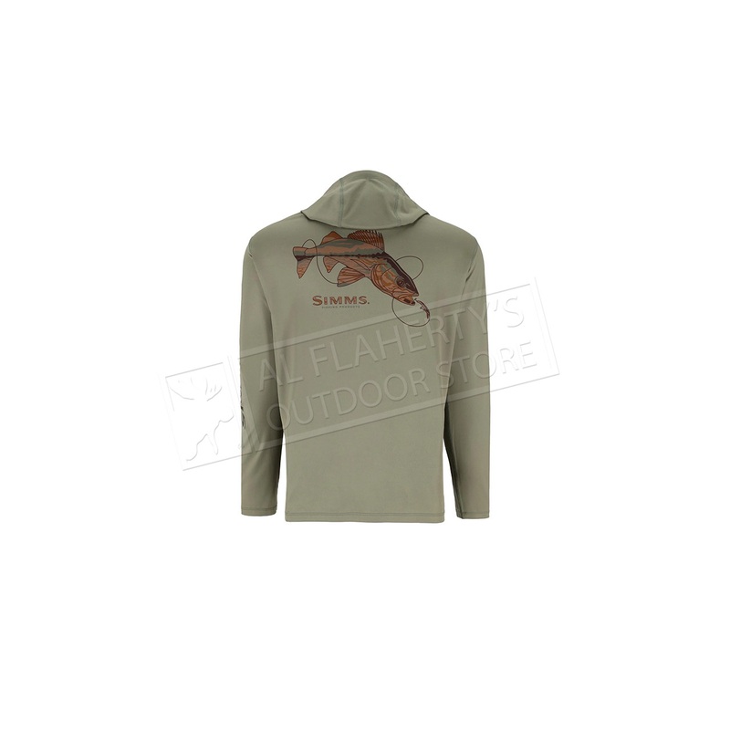 Simms Men’s Tech Hoody – Artist Series, Willow Walleye #13521-1309