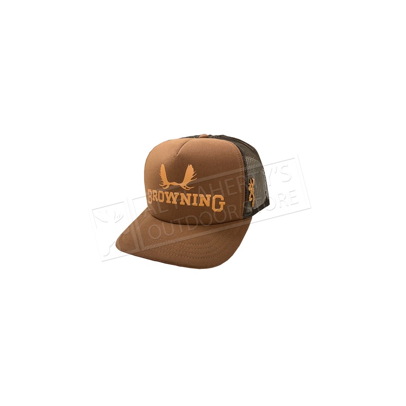 Browning Trucker Cap Maple Leaf Moose Logo, Brown #308672681