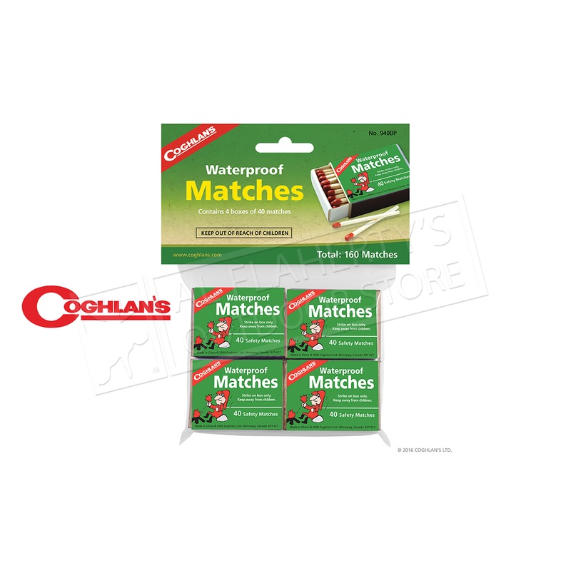 Coghlan’s Waterproof Matches, 4 Pack, 120 Matches #940BP