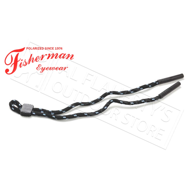 Fisherman Eyewear Rubber Tip Retaining Cord for Glasses, Black with Blue #90064
