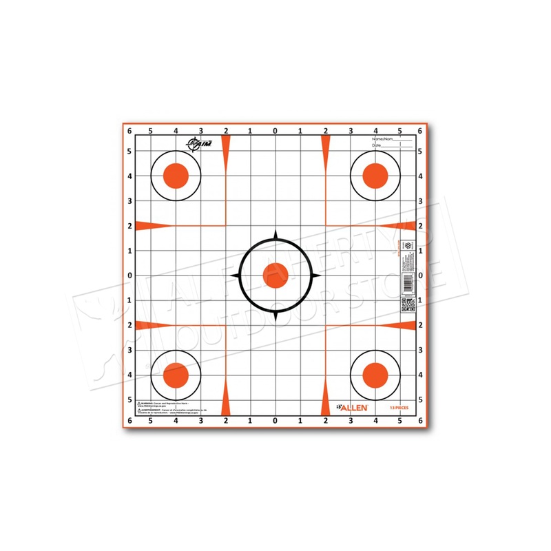 Allen EZAim Paper Targets 12 X 12 Sight-In Grid – 100 Pack #15333-100