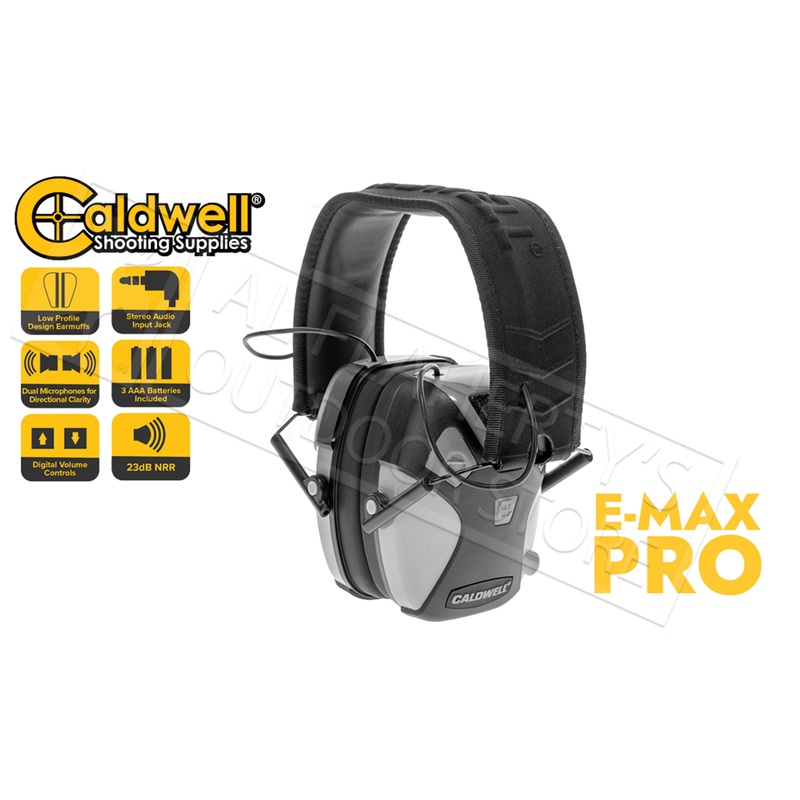 Caldwell E-Max Pro Earmuff – Stereo NRR 23dB #1099602