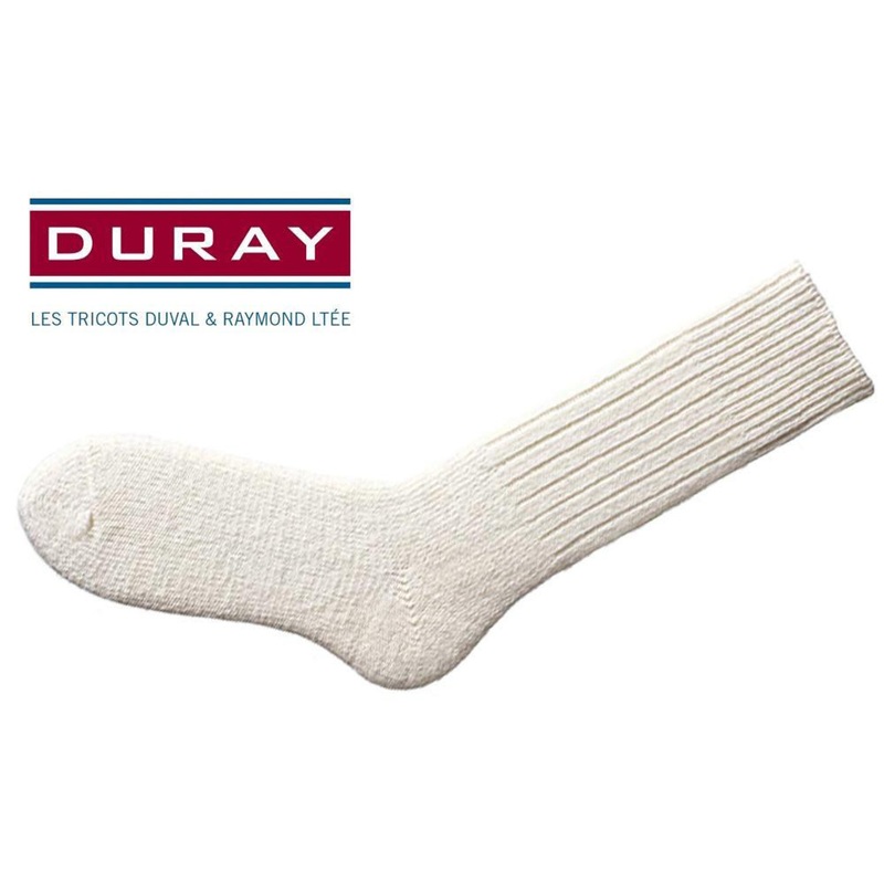 Duray Ultimate Thermal Wool Work Sock, Natural White, Size Large #1160
