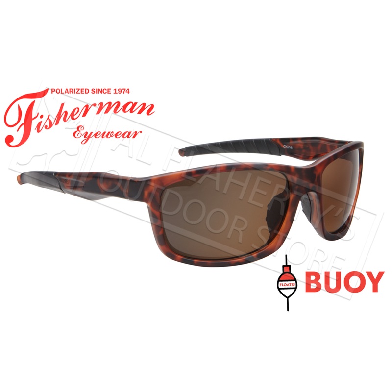 Fisherman Eyewear Buoy Polarized Sunglasses – Floating, Matte Tortoise Frame with Brown Lens #50643202