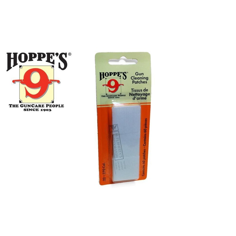 Hoppe’s Cleaning Patches .22 to .270, 60 Pieces #1202