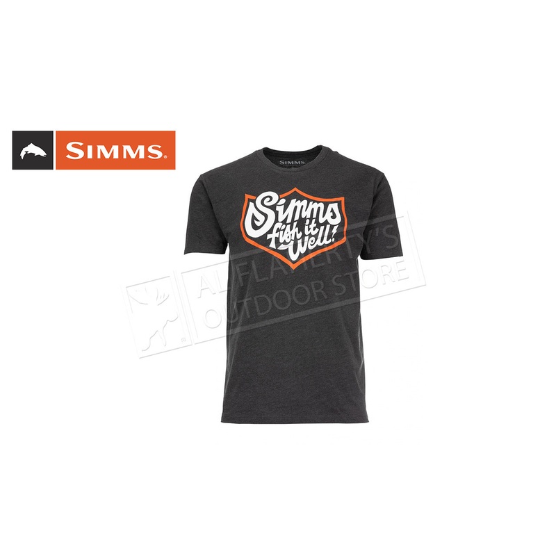 Simms Men’s Fish It Well Badge T-Shirt, Charcoal Heather #13517-086
