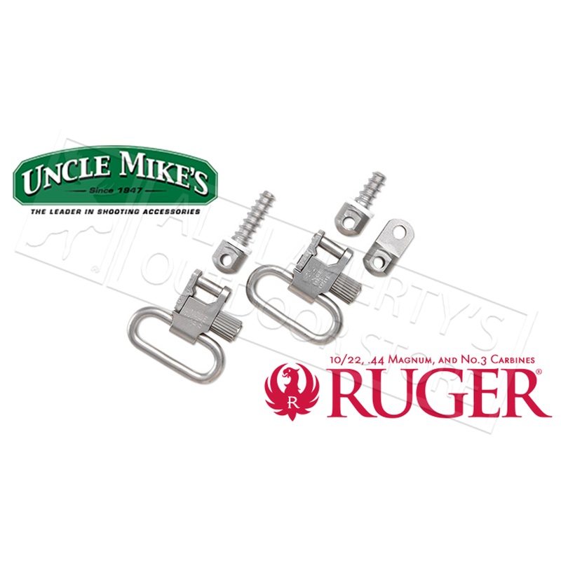 Uncle Mike’s Auto and Single Shot Ruger Carbine and 10/22 Swivels in Nickel #14622