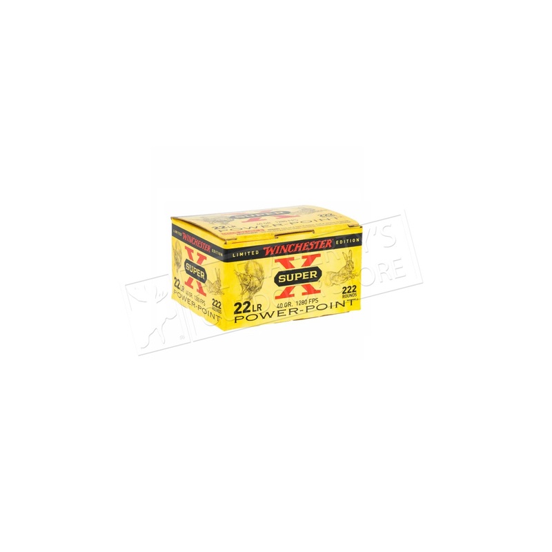 Winchester 22LR Super-X Power-Point Copper Jacket HP 40 Grain Box of 222 #X22LRPPB