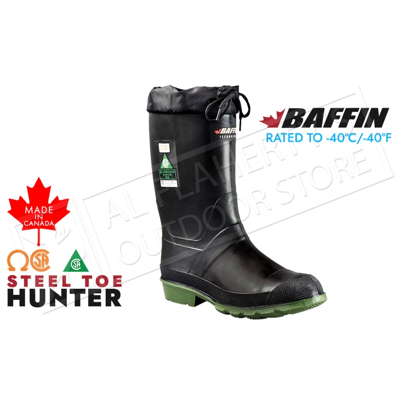 Baffin Hunter Safety Boot, Black, Rated to -40C/-40F #85640000