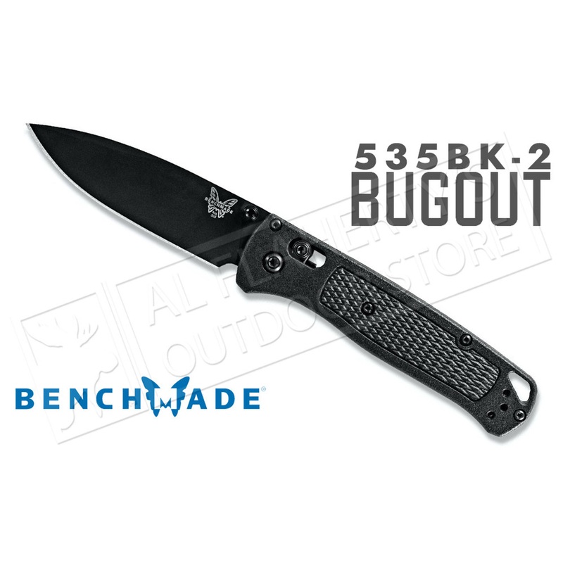 Benchmade 535 BugOut Axis Drop Point Folding Knife Black Blade with CF-Elite Grip #535BK-2