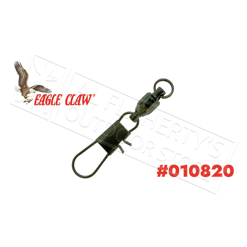 Eagle Claw Ball Bearing Barrel Swivel with Interlock Snap, Sizes 00 to 5 #01082