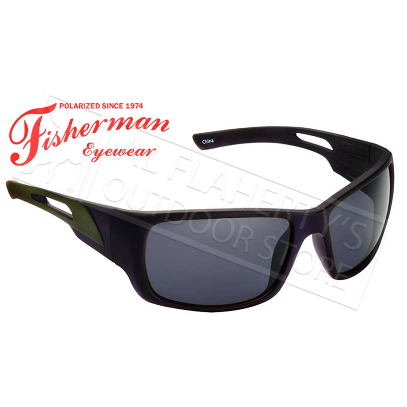 Fisherman Eyewear Hazard Polarized Sunglasses, Black with Grey Lens #50463001