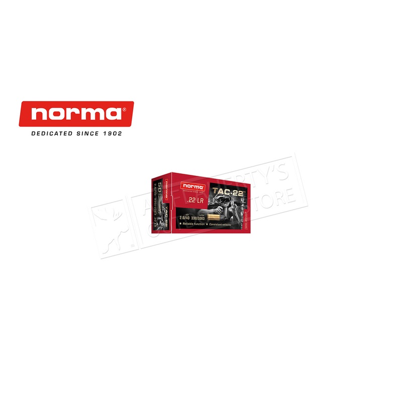 Norma Tac-22 .22 LR Rimfire Ammunition, 40 Grain 1083 FPS #2425092