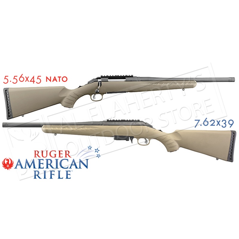 Ruger American Ranch Rifle FDE  7.62×39 with Threaded Barrel
