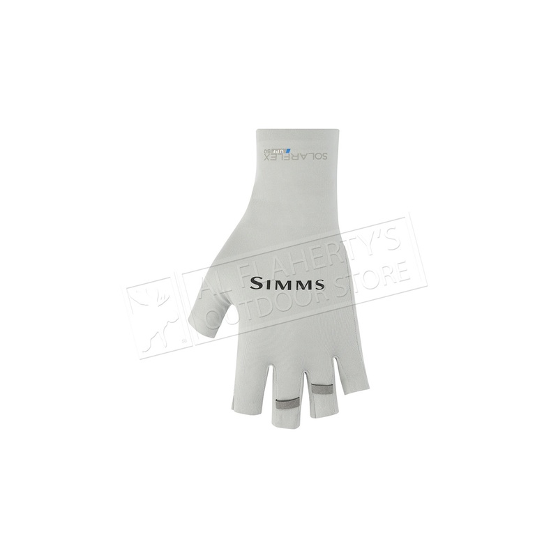 Simms Solarflex Half-Finger Sun Glove, Sterling #13606-041