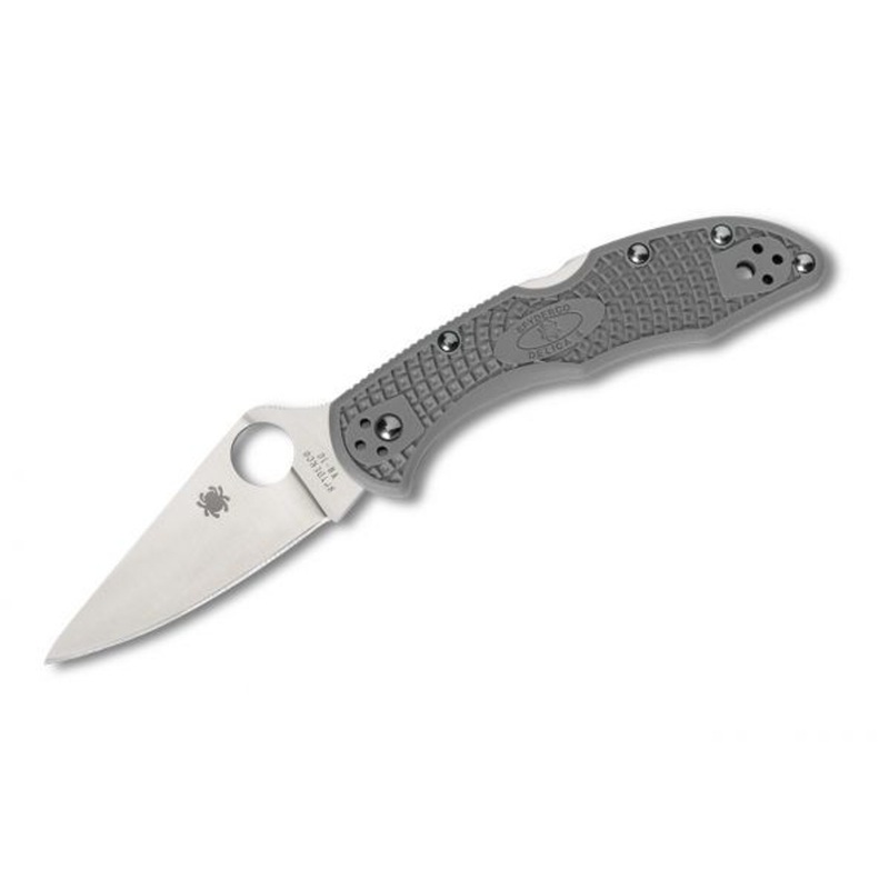 Spyderco Delica Grey with Full Flat Grind #C11FPGY
