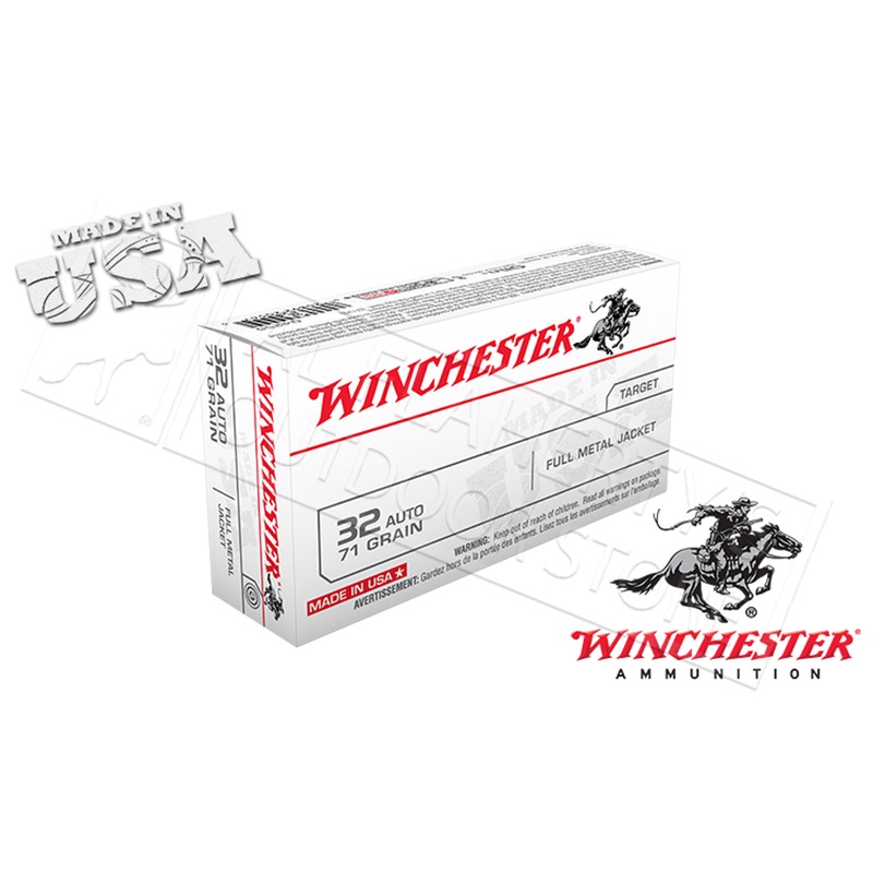 Winchester 32 Auto White Box, FMJ 71 Grain Box of 50 #Q4255
