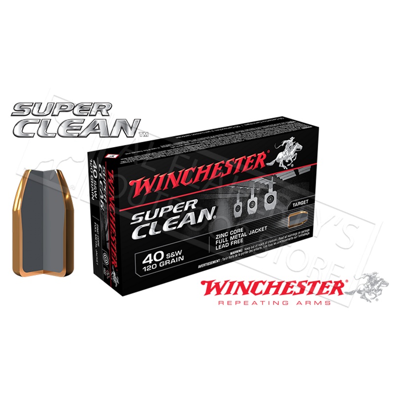 Winchester .40S&W Super Clean, 120 Grain Box of 50 #W40SWLF