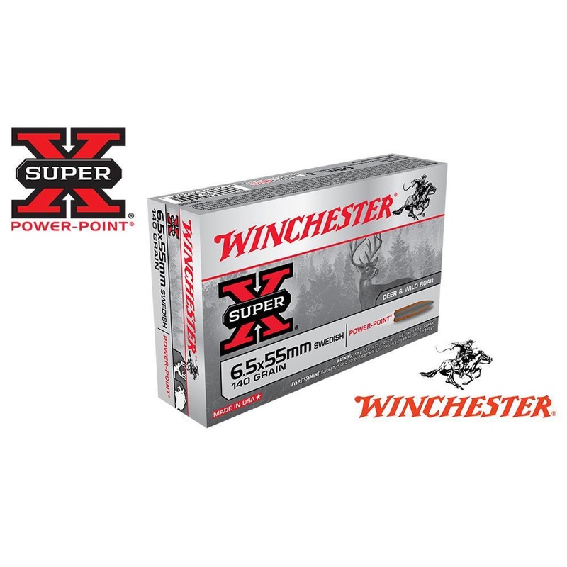 Winchester 6.5×55 Swedish Super X, Soft Point 140 Grain Box of 20 #X6555