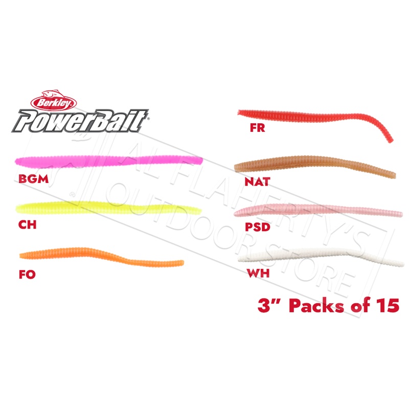 Berkley PowerBait Floating Trout Worms, Various Patterns, 3
