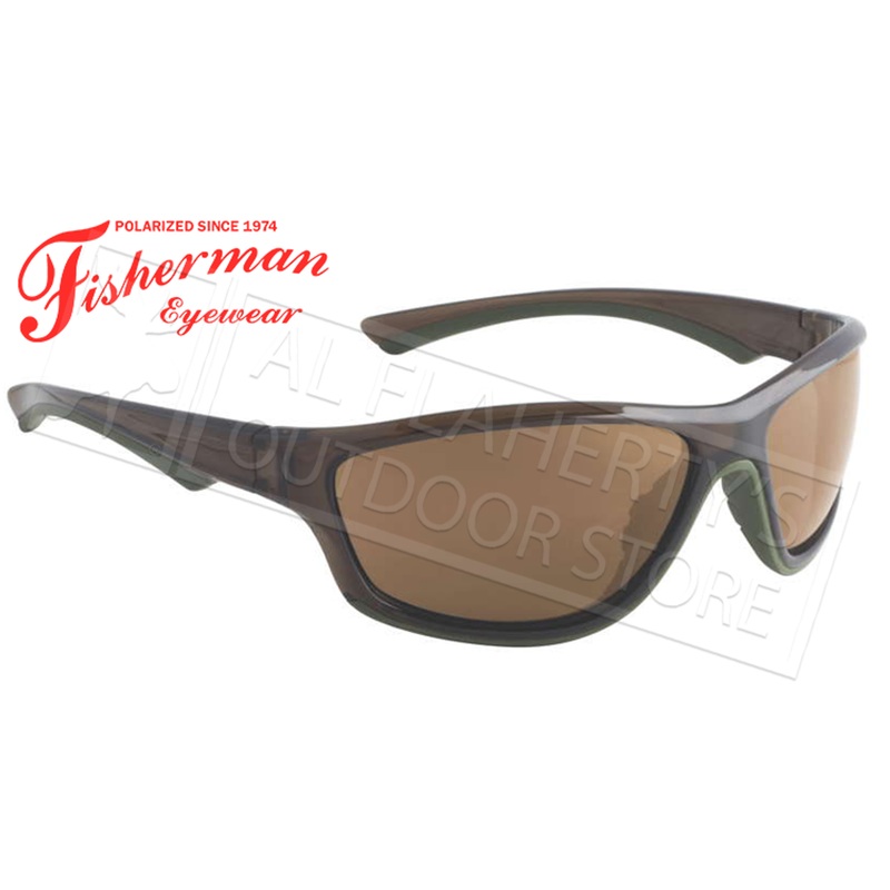Fisherman Eyewear Rapid Polarized Glasses, Crystal Olive Frames with Brown Lens #96100725