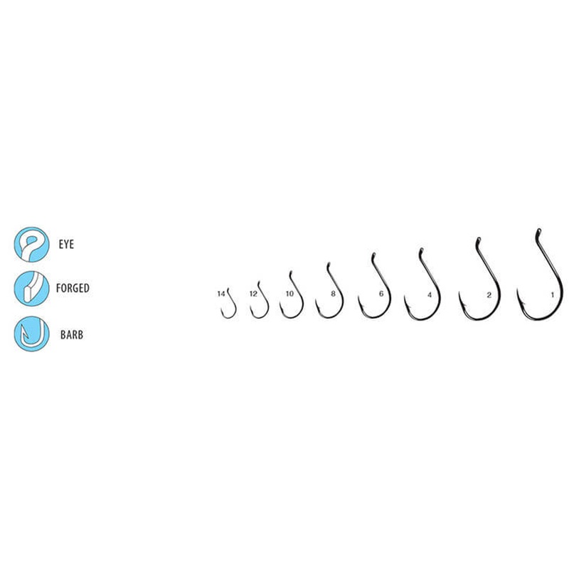 Gamakatsu Octopus Hooks, Black Nickel, Sizes 10 to 4, 10 Per Pack #0240x