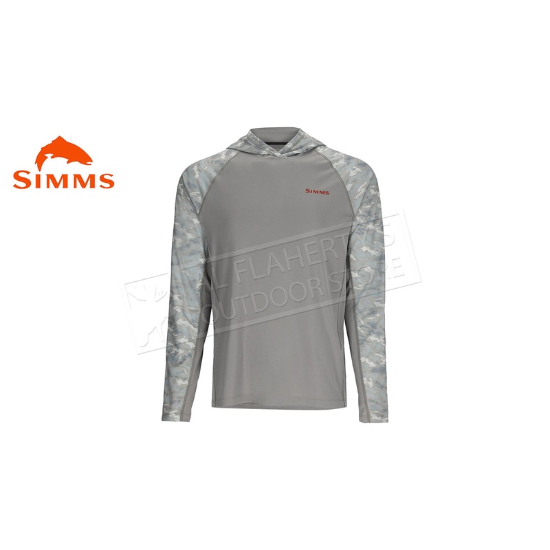 Simms Men’s Challenger Solar Hoody, Cinder/Ghost Camo Sterling #13879-1183
