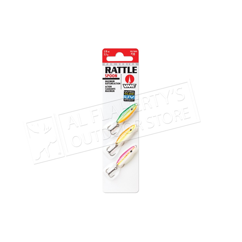 VMC Pro Series Rattle Spoon UV Glow Kit, 1/8 oz. Size 10 Hooks Pack of 3 #RTS18GUV3