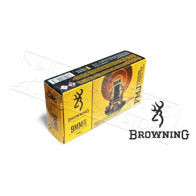 Browning Ammo 9mm Target 115 Grain FMJ Box of 50 #B191800092