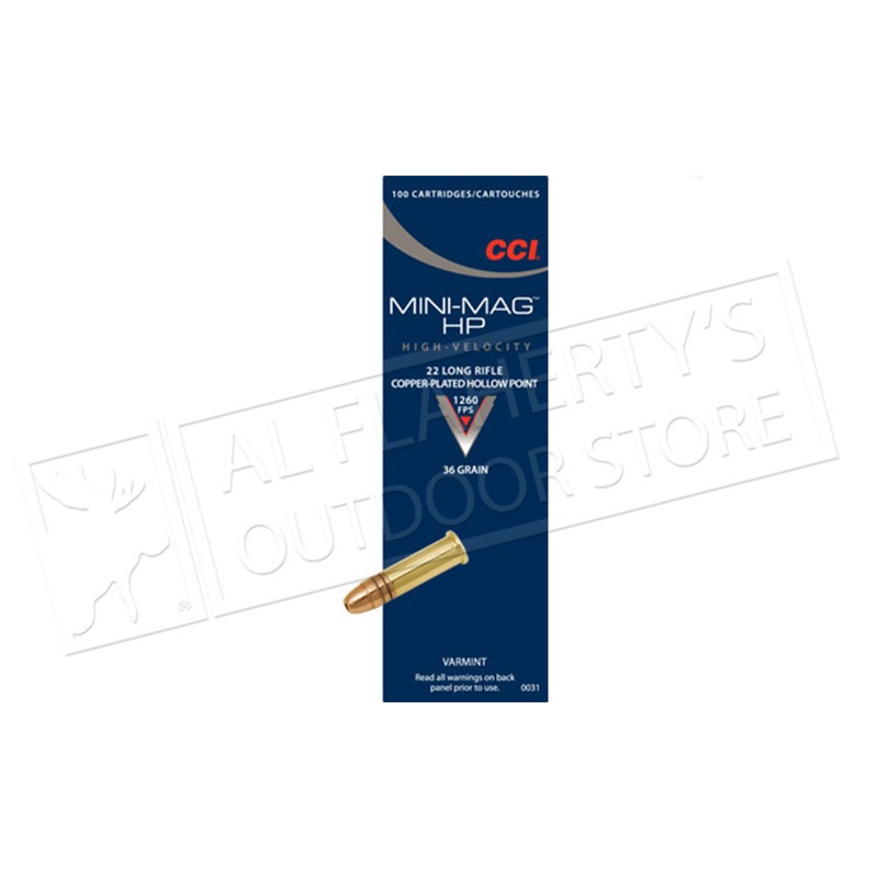 CCI 22LR Mini-Mag, High-Velocity, 36 Grain CPHP, Box of 100, 1000/$127.90, 5000/$612.50 #0031