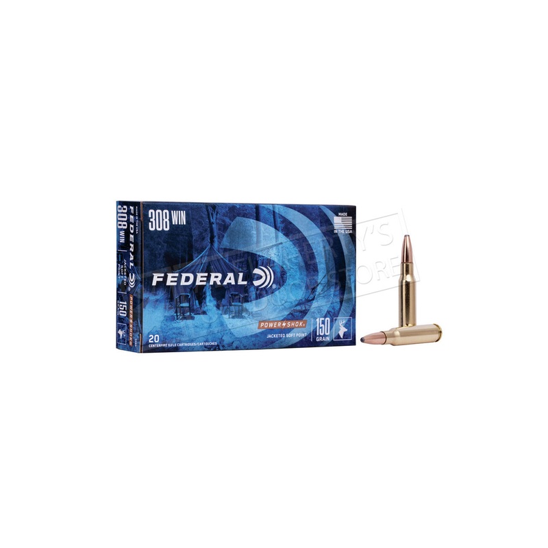Federal Power Shok 308 WIN, 150 Grain Box of 20 #308A